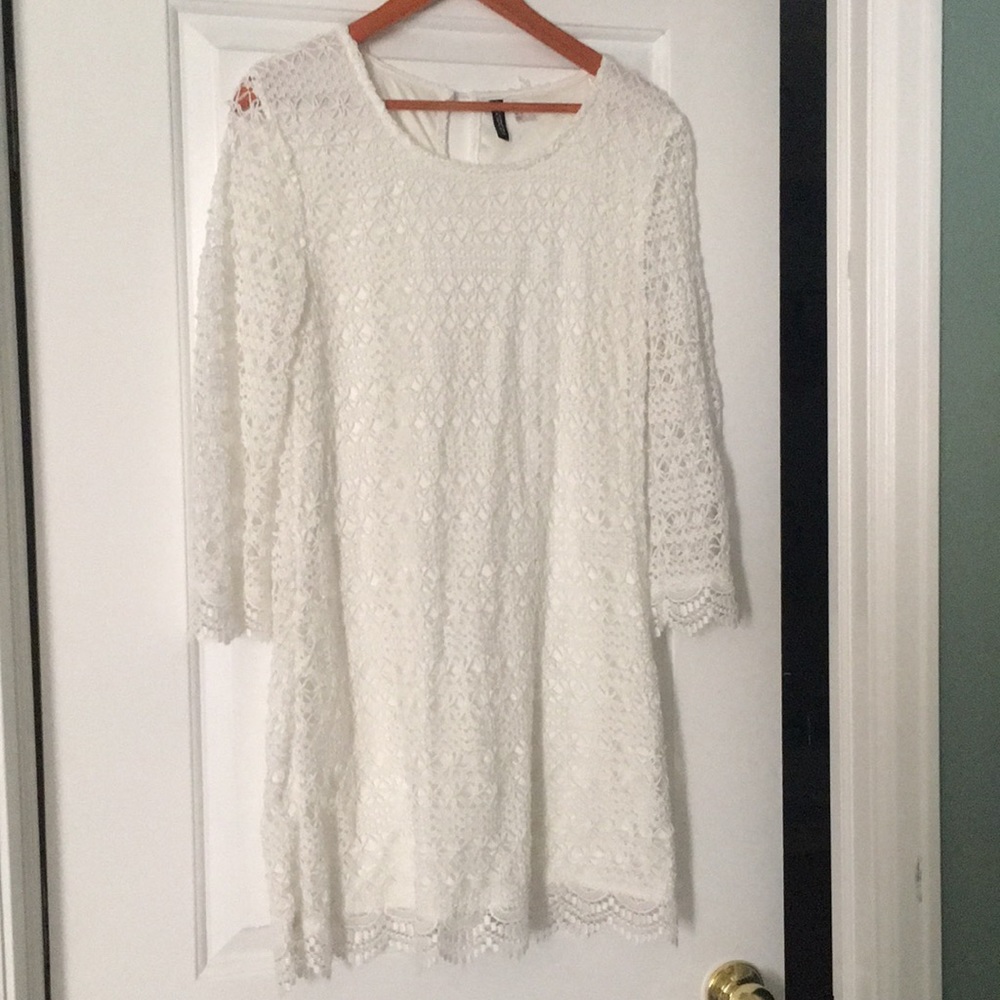 White crochet dress